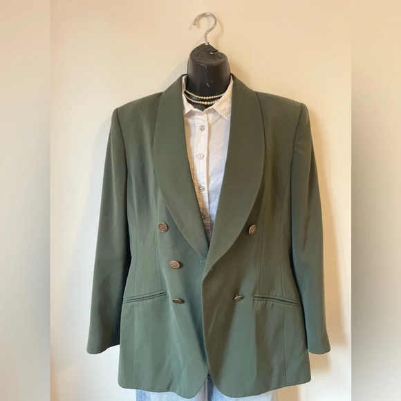 Kasper ASL Women’s  Blazer Green Business Suit Jacket Style size 12 - Picture 6 of 11